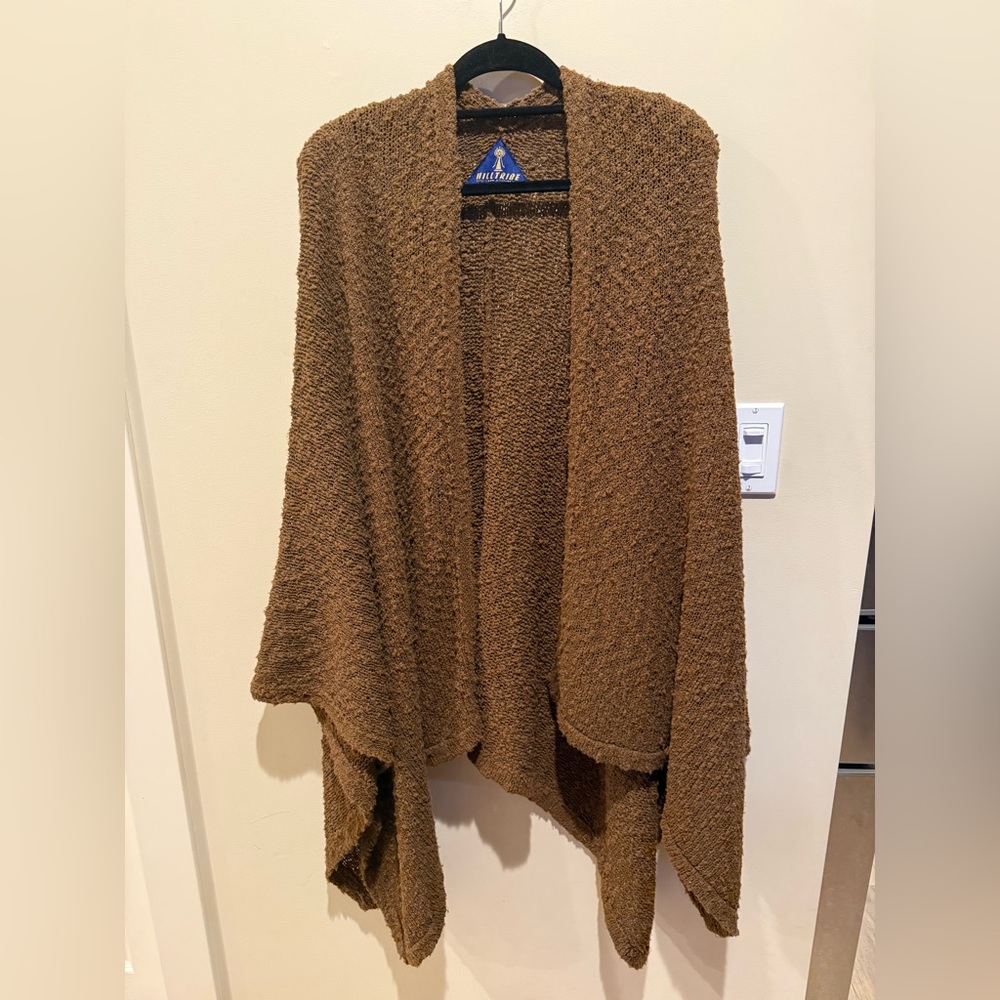 EUC Brown knit poncho scarf